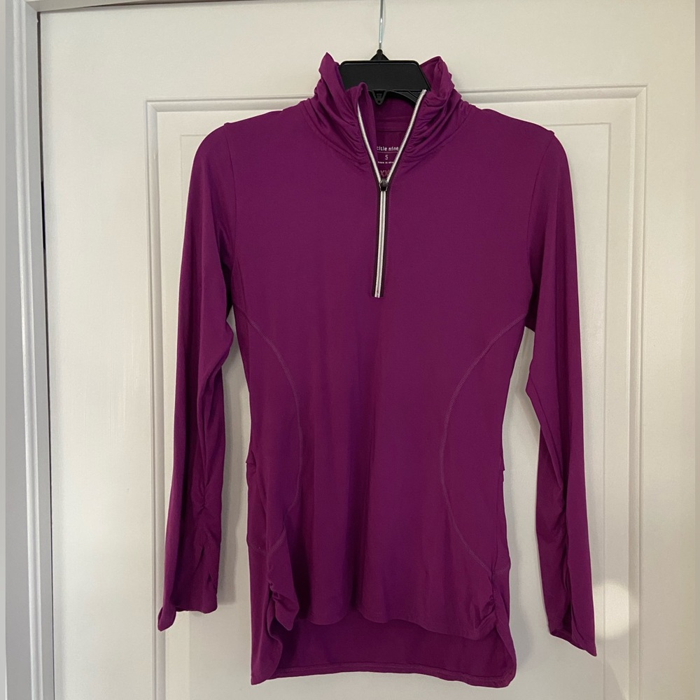 Title Nine Half-Zip Pullover - magenta, size small